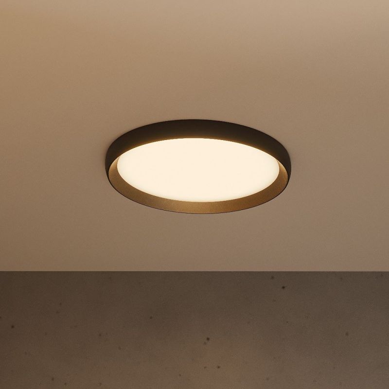 Round LED ceiling lamp with black-gold housing